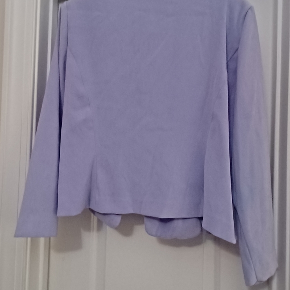 Leslie Fay purple button down, long sleeve, polyester/spandex blazer. Size 16P. - Picture 5 of 6